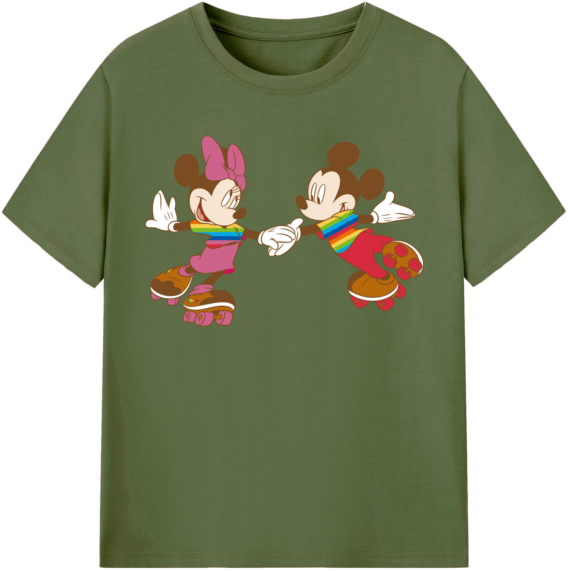 （画像用） ミッキーマウス Mickey Mouse 綿100％半袖Tシャツ（フロントプリント）